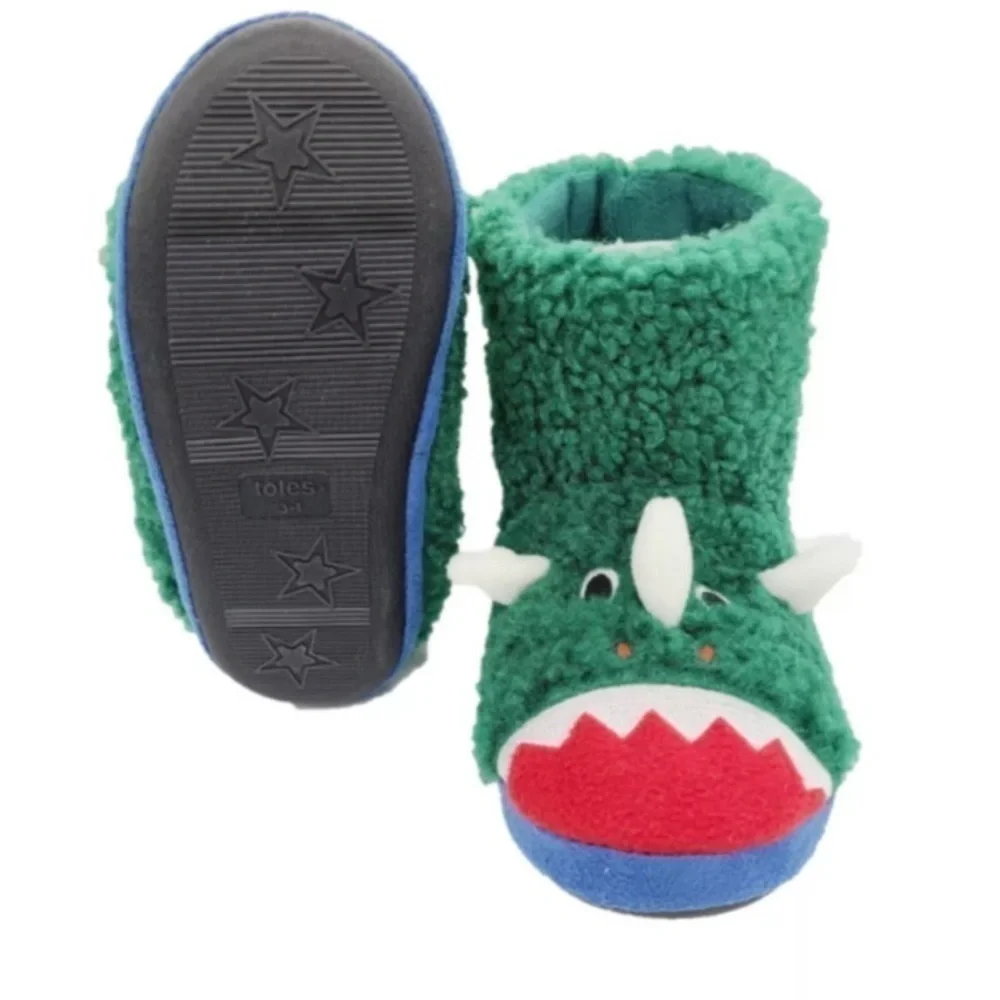 NWT-TOTES-TOASTIES-KIDS DINOSAUR SLIPPERS